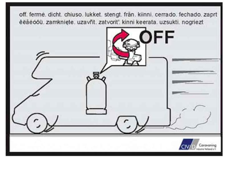 Motokaravan için Tüp Uyarı Etiketi