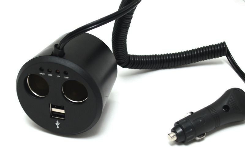 12V Bardaklık Tipi Çift Soket ve Çift USB Dağıtıcı