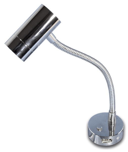 LED Esnek Okuma Lambası Krom