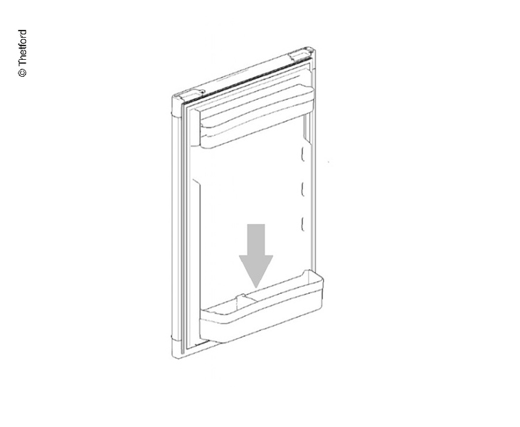 Beyaz buzdolabı kapı rafı