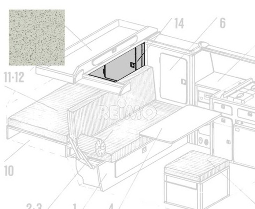 [REIMO-13205015] VW80 Arka Çamaşır Dolabı Granit