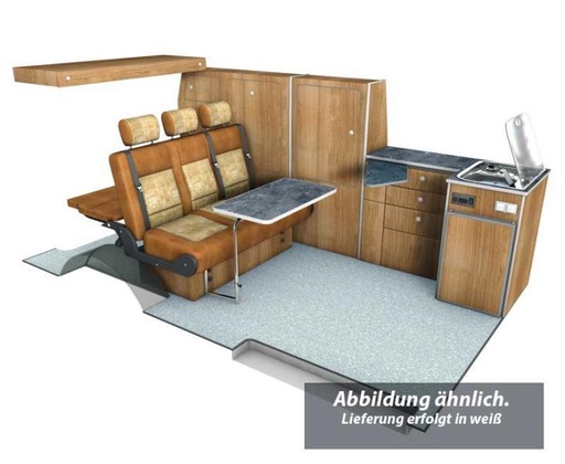 [REIMO-190891W] VW T5/6 uzun şasi TravelStyle beyaz, kompresörlü buzdolabı için