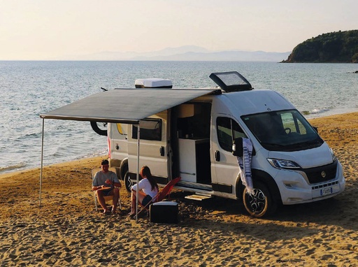 [REIMO-436347] Fiamma F80S Çatı Tipi Tente Beyaz Kasa 3,2 m Gri Kumaş