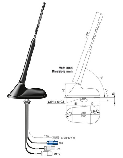 [REIMO-49170] Panelvan Tavan Anteni Metal