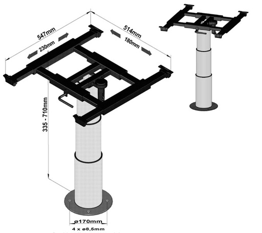 [REIMO-57113] Tek Sütunlu Lift İskeleti 71 cm