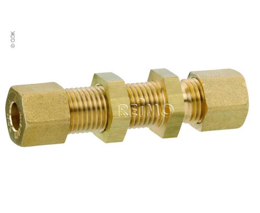 [REIMO-75419] Gaz Duvar Geçiş Rakoru 8mm Pirinç