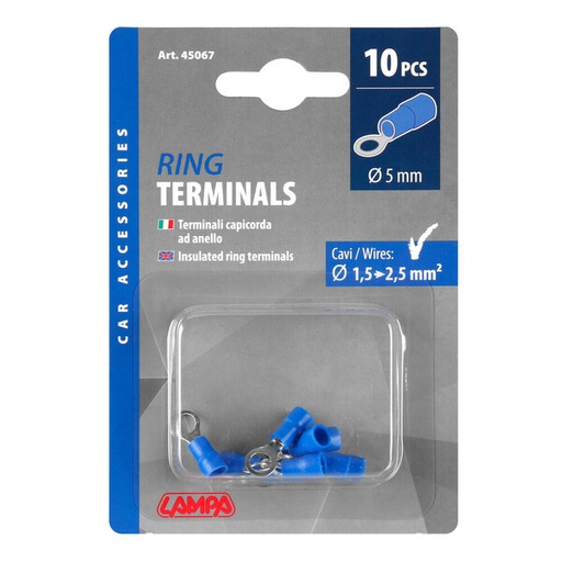 [REIMO-810251] Yuvarlak Kablo Pabuçları Mavi Ø5mm