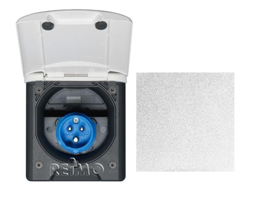 [REIMO-820378L] CEE Giriş Soketi, Mıknatıslı, Açık Gri